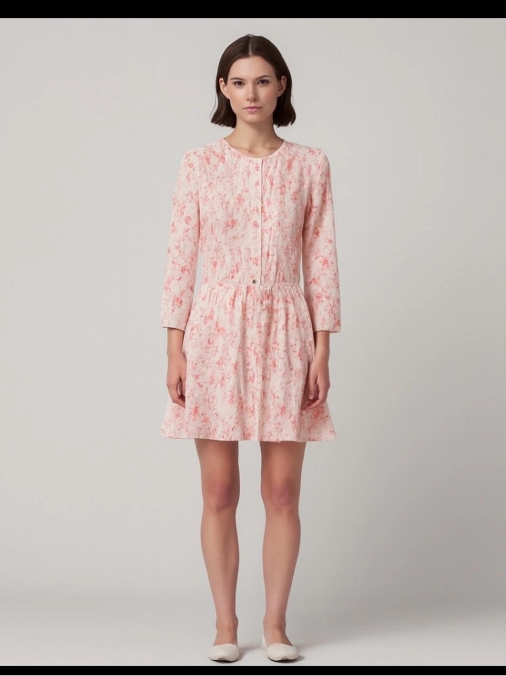 Erin Fetherston prairie Peach Floral Dress Fully Lined mini fall y2k boho $340